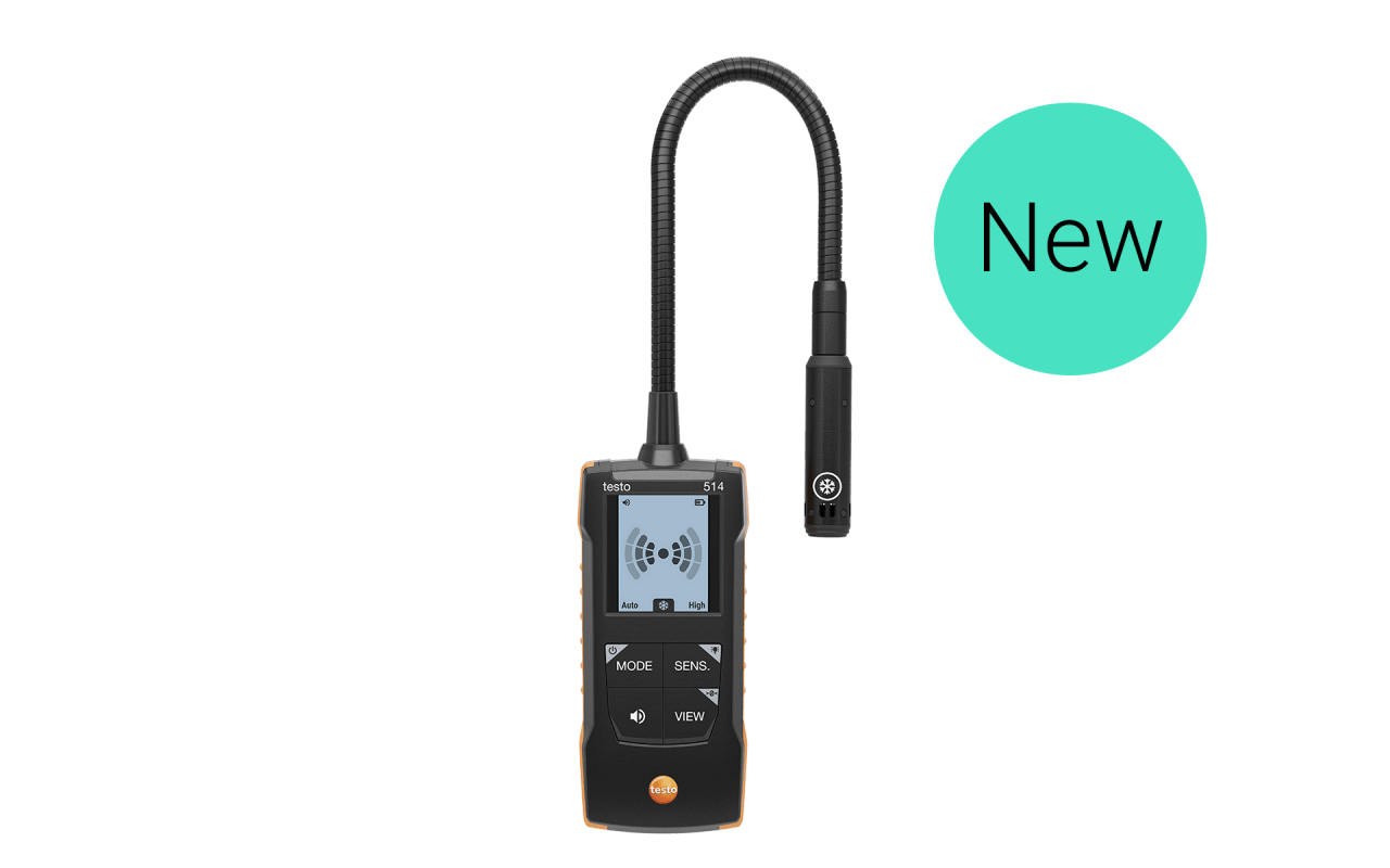 testo 514 – Thiết bị phát hiện rò rỉ môi chất lạnh với đầu dò linh hoạt