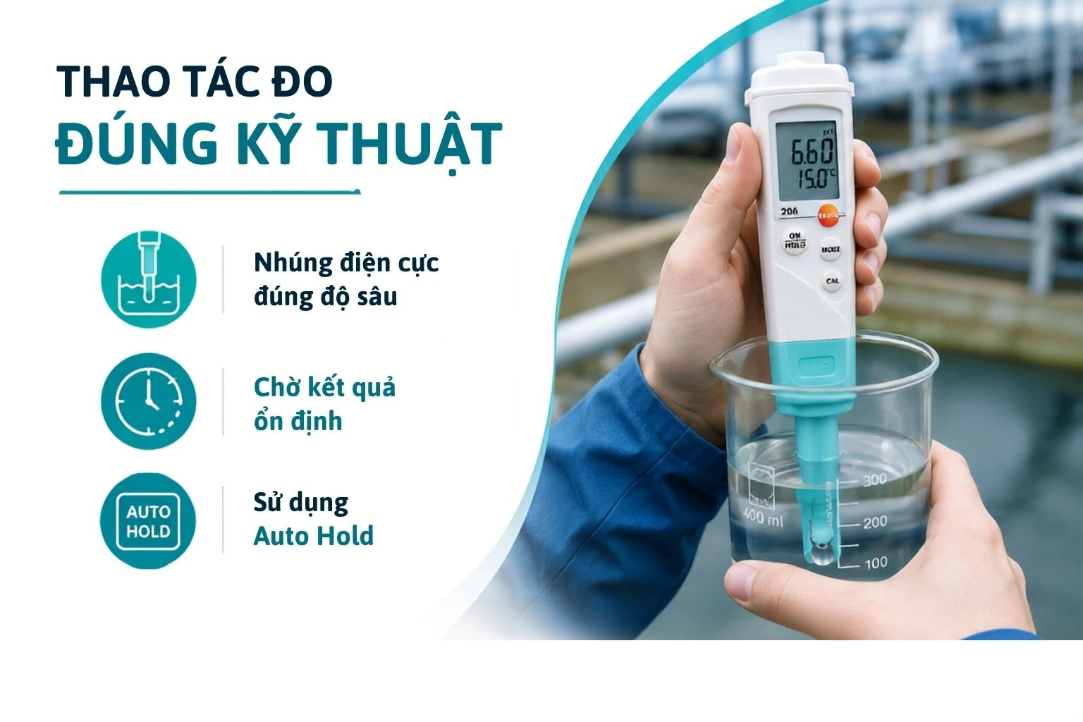 Thao tác đo đúng kỹ thuật với testo 206