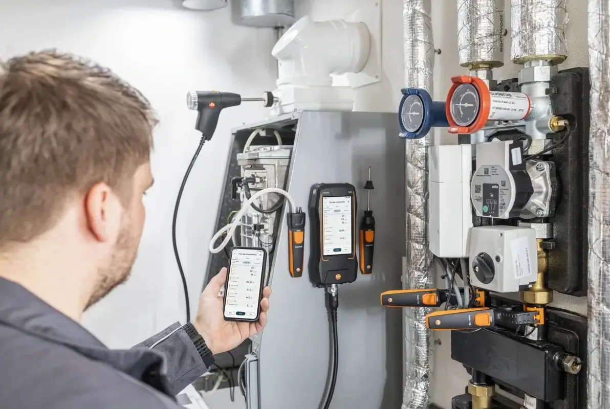 Máy phân tích khí thải tiêu chuẩn testo 320 tích hợp cảm biến O₂ và COH₂