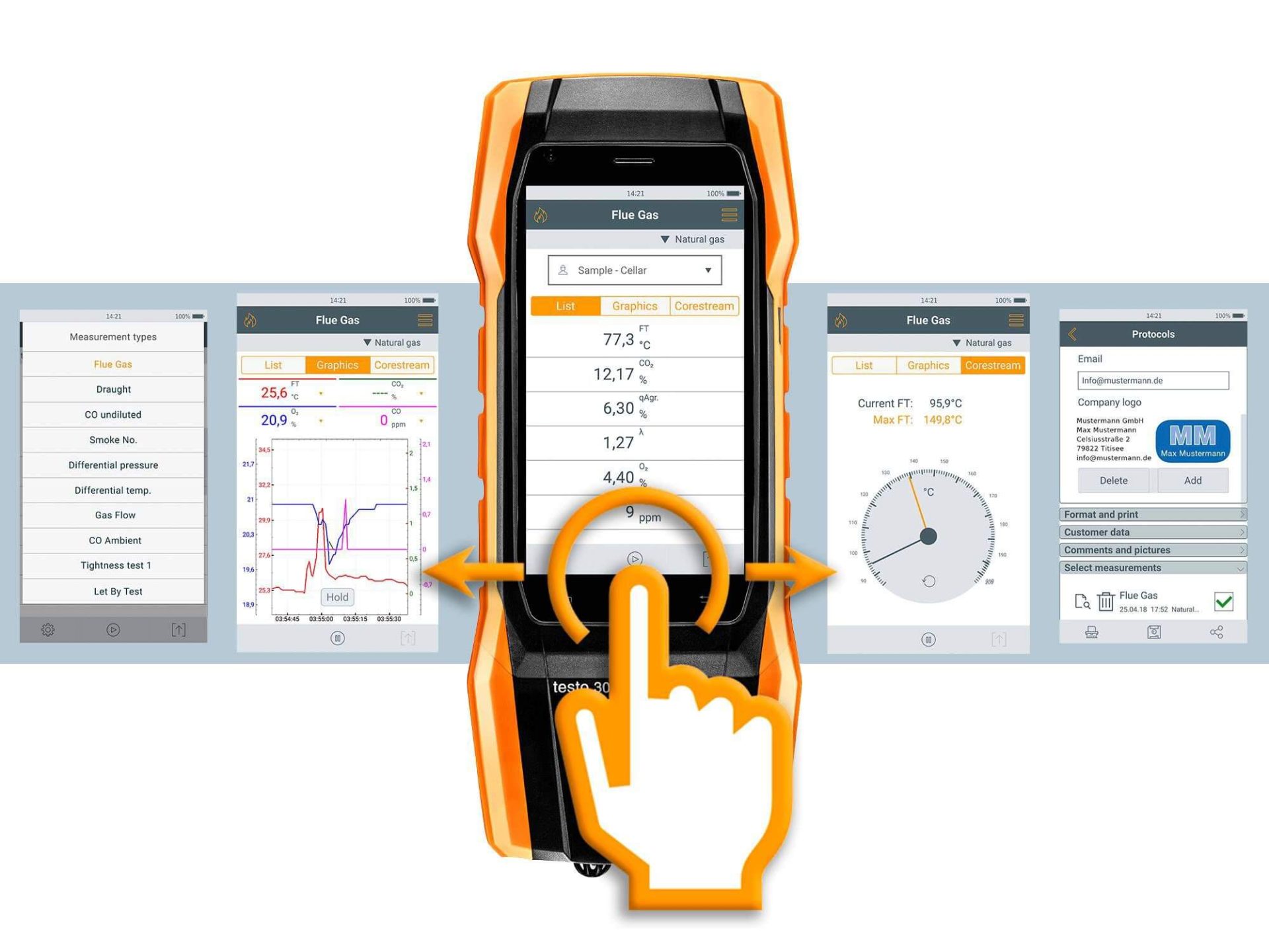 testo 300 với màn hình cảm ứng