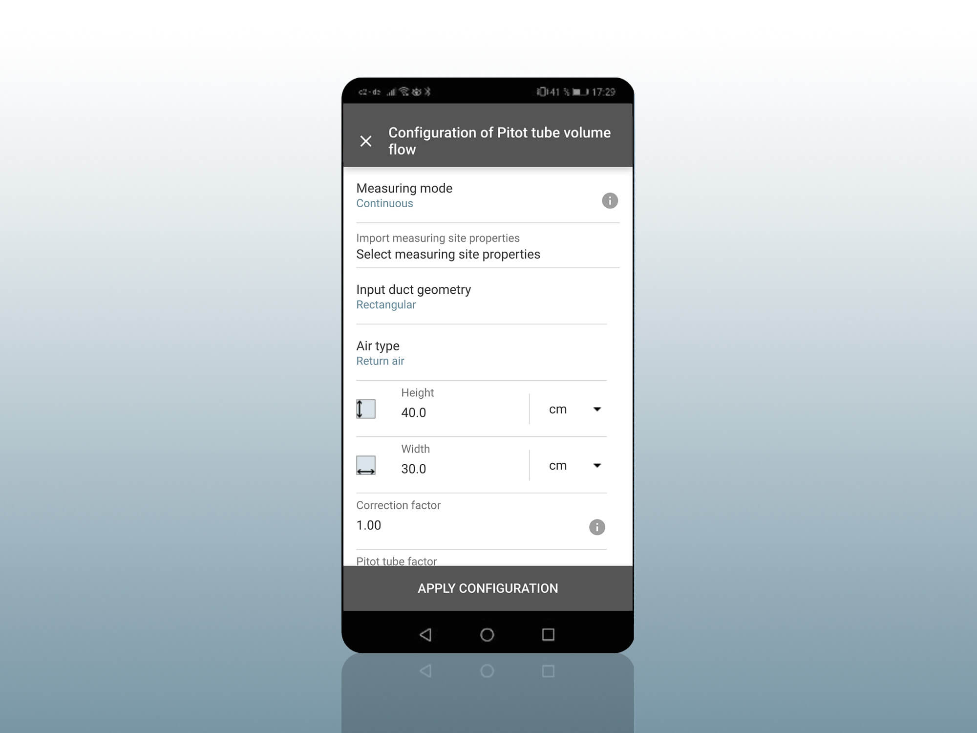 1 Giao diện màn hình ứng dụng testo Smart App