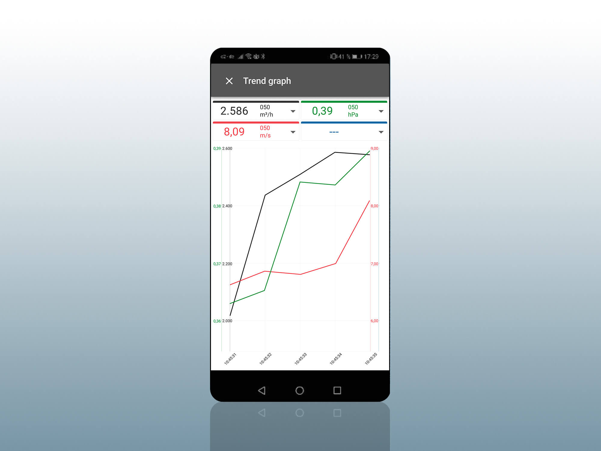 3 Giao diện màn hình ứng dụng testo Smart App