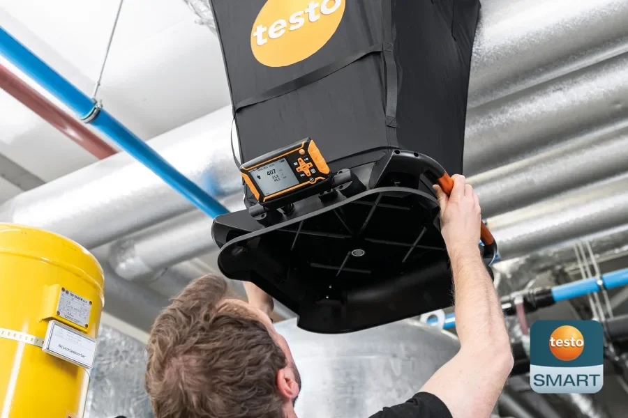 đo lường lưu lượng cửa thông gió với testo 420