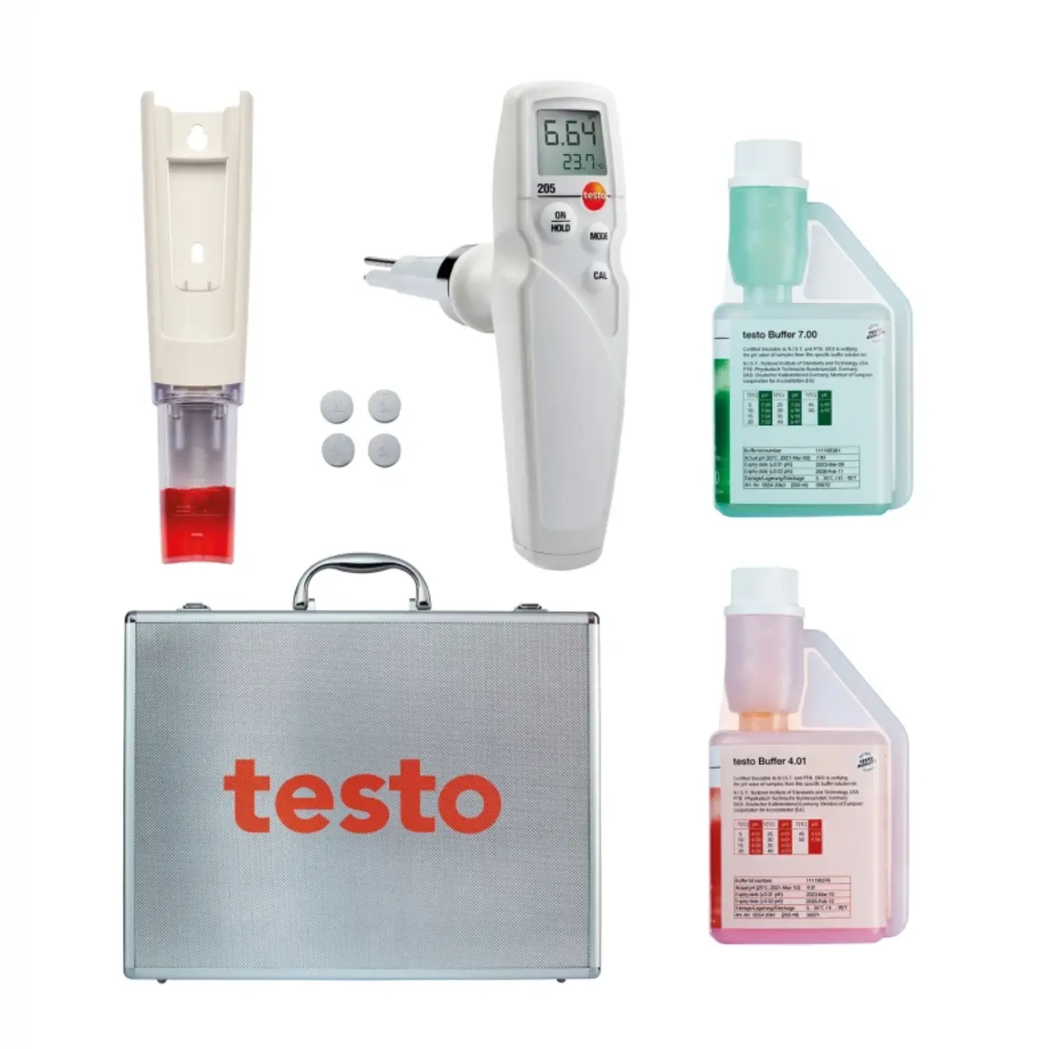 Bộ thiết bị đo pH/nhiệt độ thực phẩm bán rắn - testo 205 starter set